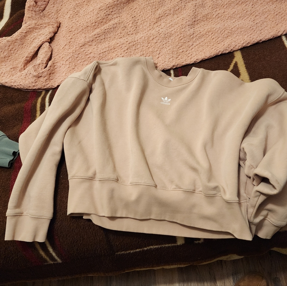 Beige Adidas Crewneck Sweater